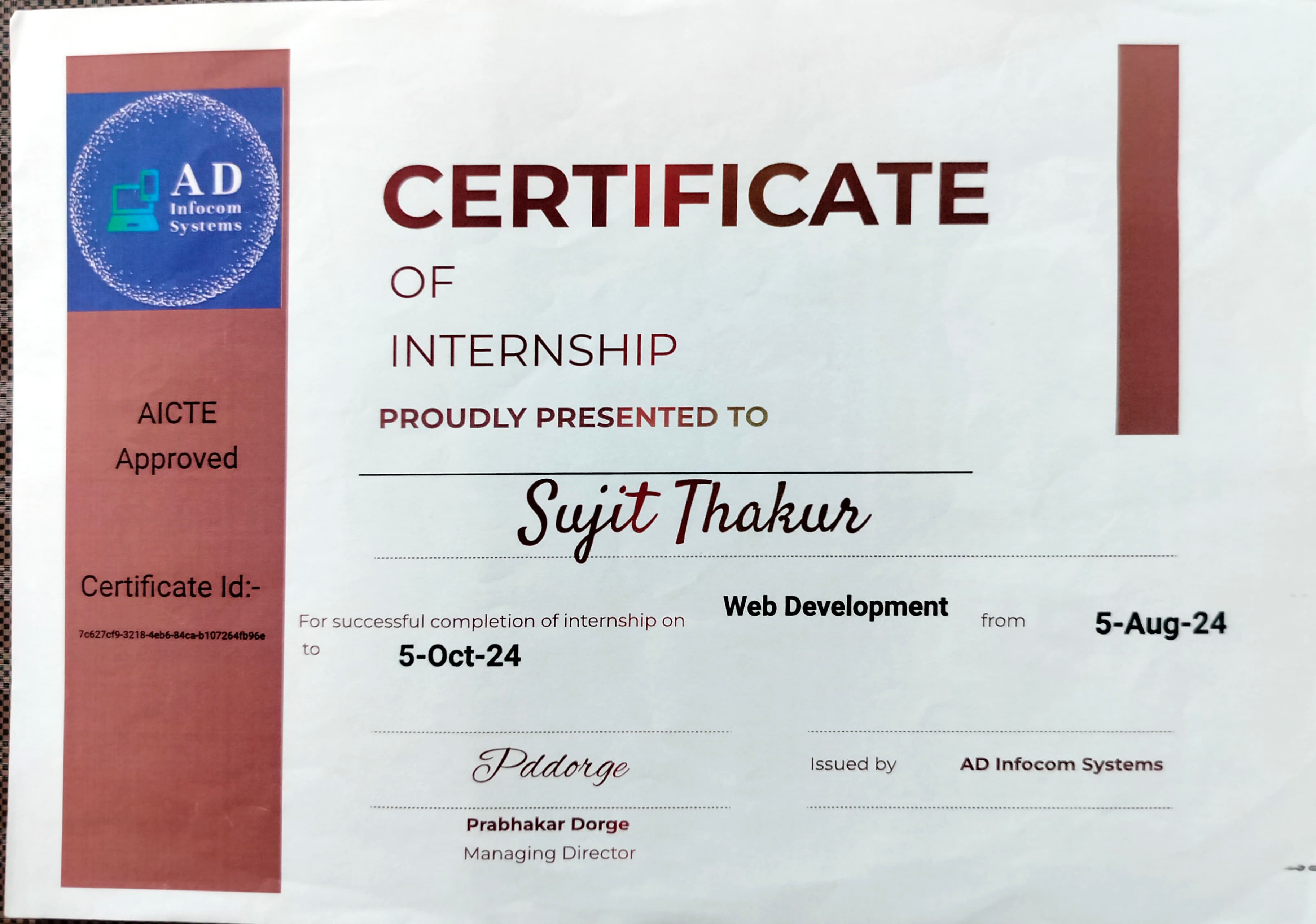 Internship Web development