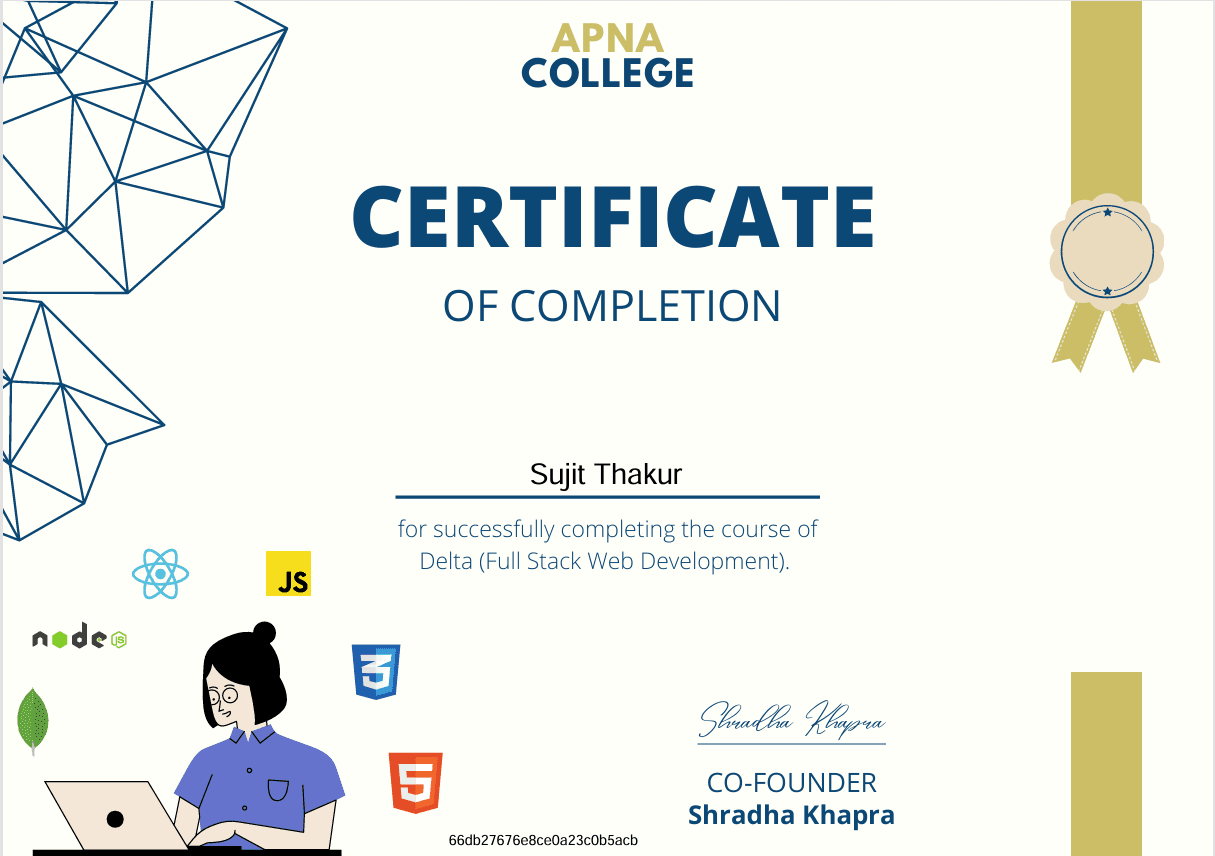 FULL STACK COURSE COMPLETION